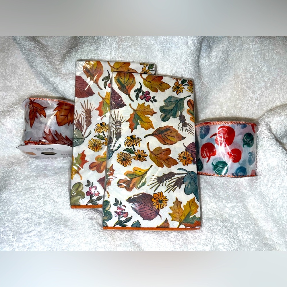 Fall Napkins & Ribbon